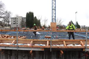 Workers on site MPG doing framing